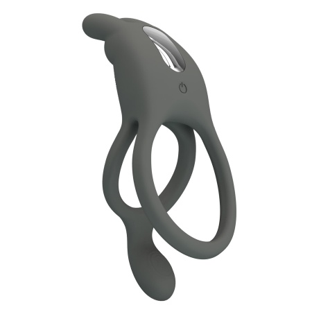 Wibrujący pierścień na penisa MASTER RING dwupierścieniowy 8,5 cm - 4