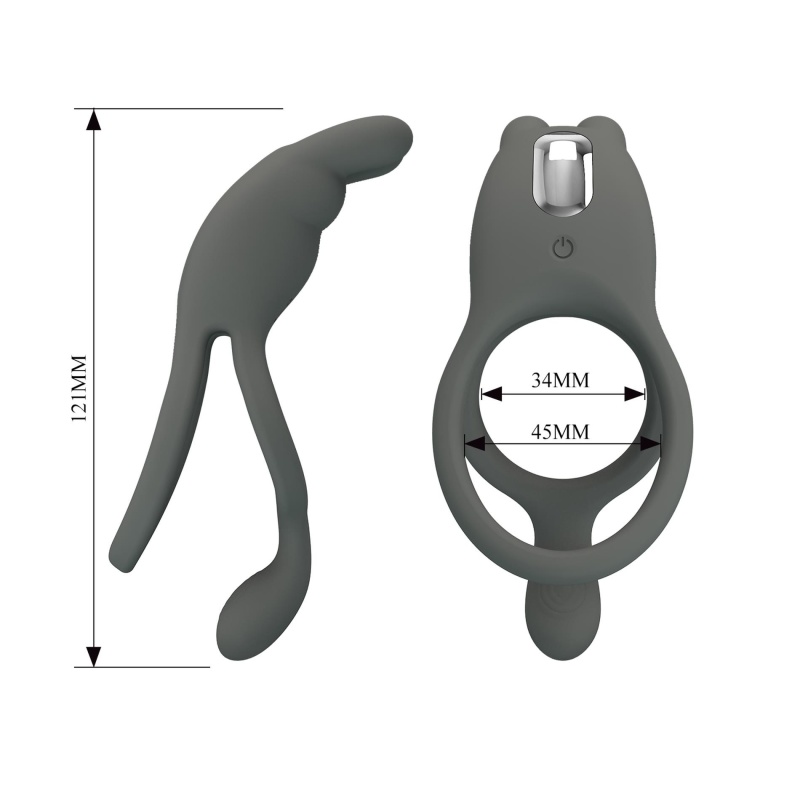 Wibrujący pierścień na penisa MASTER RING dwupierścieniowy 8,5 cm - 8