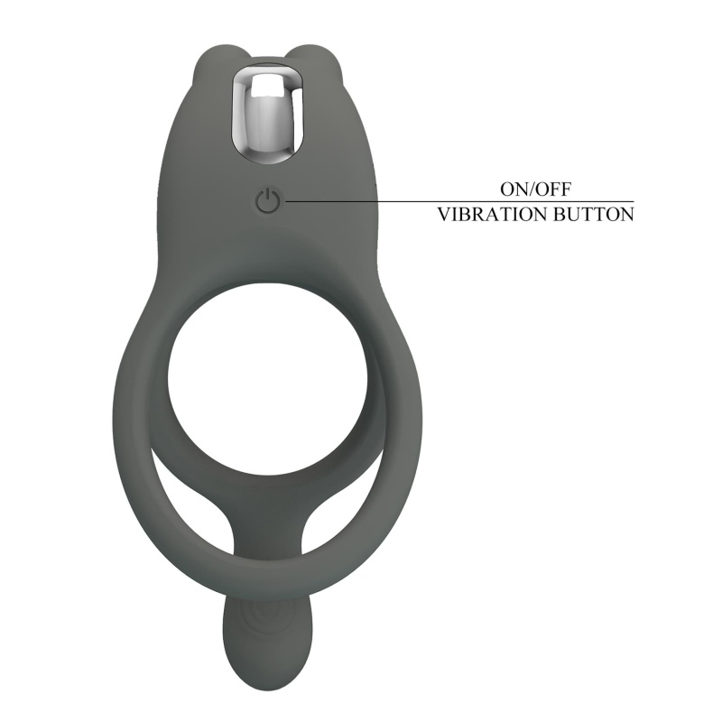 Wibrujący pierścień na penisa MASTER RING dwupierścieniowy 8,5 cm - 9