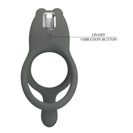 Wibrujący pierścień na penisa MASTER RING dwupierścieniowy 8,5 cm - 9