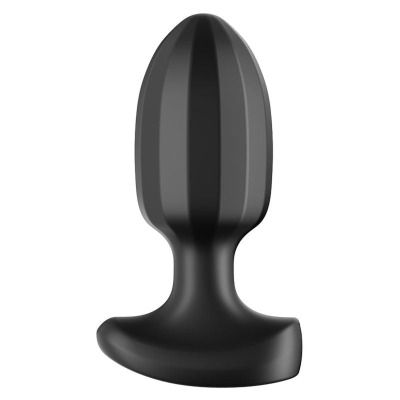 Wibrujący korek analny BR192 4,8 cm czarny - 4