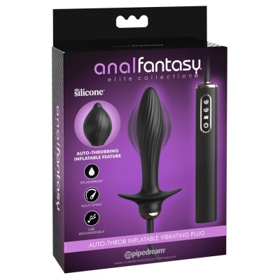 Wibrator analny Auto-Throb Inflatable Plug z automatycznym pompowaniem i 10 trybami wibracji, 13 cm - 1