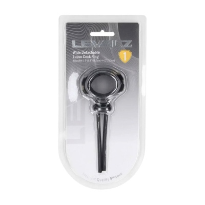 Detachable Wide Adjustable Silicone Lasso Cockring - 5mm - Black - 1