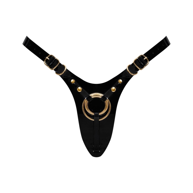 LEATHERETTE HARNESS FABULOUS - ONE SIZE - BLACK GLOSSY - 1