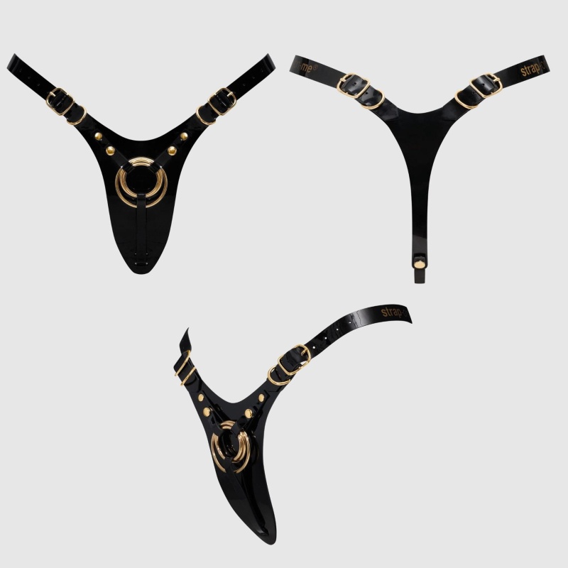 LEATHERETTE HARNESS FABULOUS - ONE SIZE - BLACK GLOSSY - 6