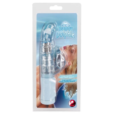 Wibrator króliczek Danny Dolphin ORION – rotująca końcówka i wibrujący stymulator łechtaczki, 21 cm - 1