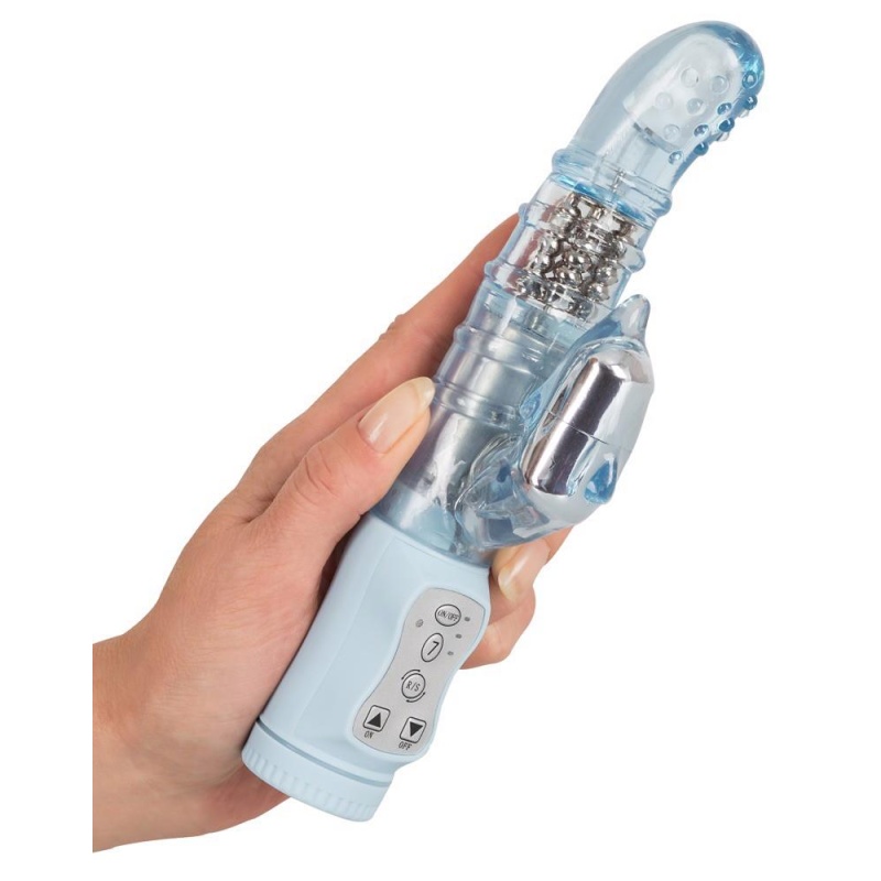 Wibrator króliczek Danny Dolphin ORION – rotująca końcówka i wibrujący stymulator łechtaczki, 21 cm - 4