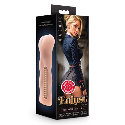Masturbator Cassie Beige - otwarty kanał z wypustkami, długość 12,7 cm - 1