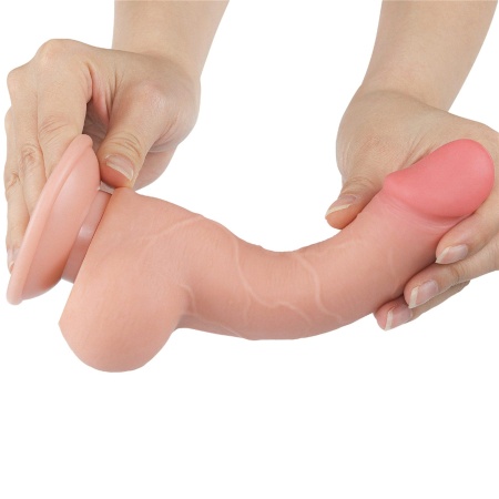 Dildo na przyssawce Sliding Skin 19,5 cm cielisty - 4