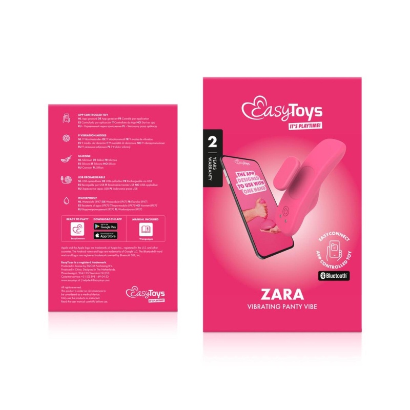 Wibrator do majtek EasyConnect Zara z magnetycznym klipsem i sterowaniem przez aplikację, długość 10 cm - 13
