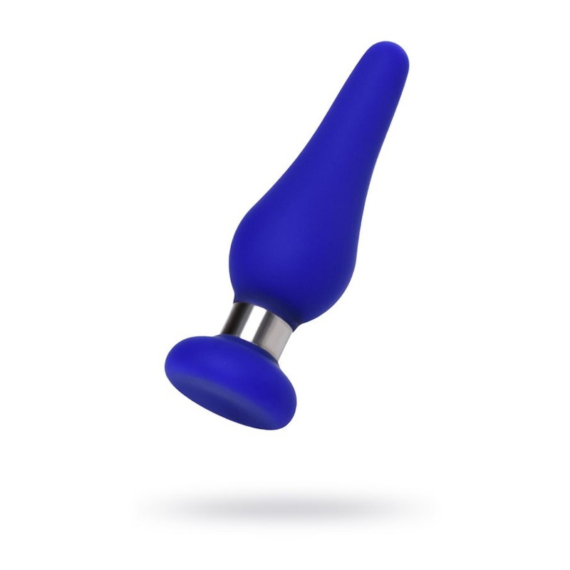 Zatyczka analna ToDo Classic Blue S - kompaktowy profil, szeroka podstawa, silikon i stal polerowana - 1