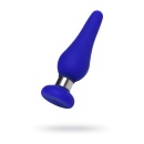 Zatyczka analna ToDo Classic Blue S - kompaktowy profil, szeroka podstawa, silikon i stal polerowana - 1