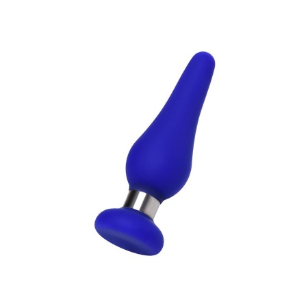 Zatyczka analna ToDo Classic Blue S - kompaktowy profil, szeroka podstawa, silikon i stal polerowana - 3