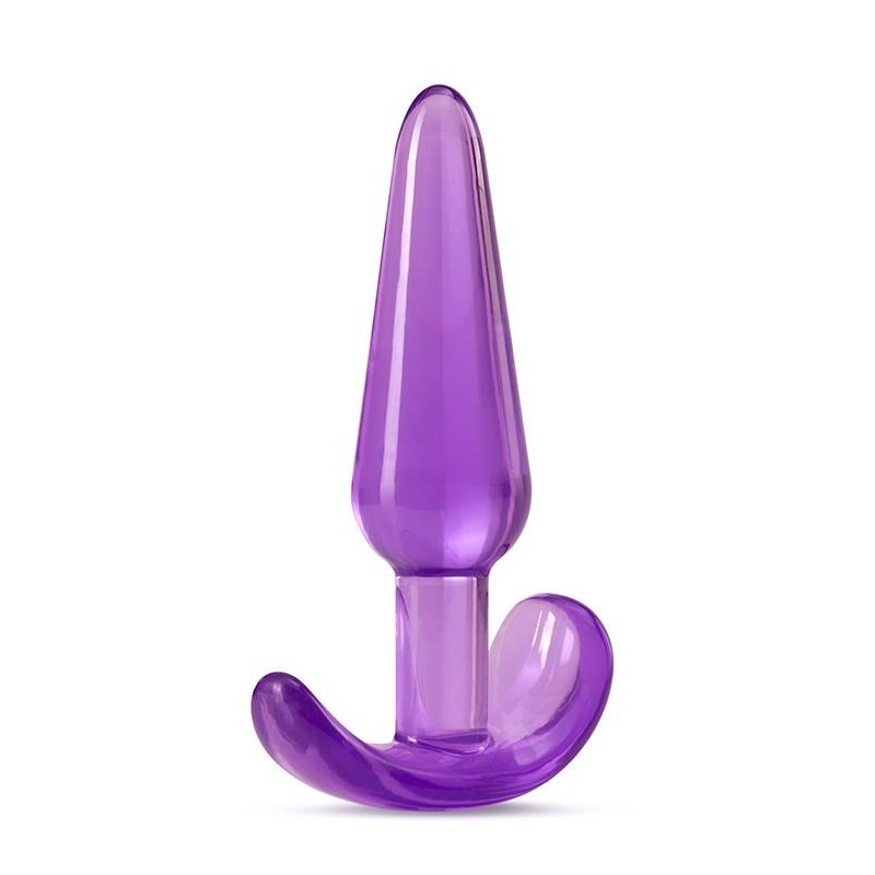 Korek analny B Yours Slim Purple - stożkowy, bezpieczna podstawa, długość całkowita 10,8 cm - 3