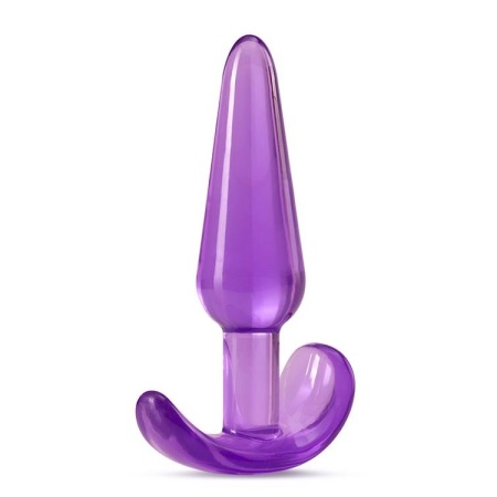 Korek analny B Yours Slim Purple - stożkowy, bezpieczna podstawa, długość całkowita 10,8 cm - 3