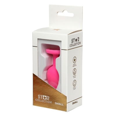 Star Collection - Pink Silicone Anal Plug S - Pink Stone - 1
