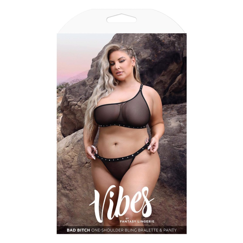 BAD BITCH BLING BRALETTE & BIKINI PANTY, Q/S - 1