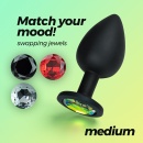 Analny plug Camileo Regular 8 cm z 4 wymiennymi kryształkami - 2