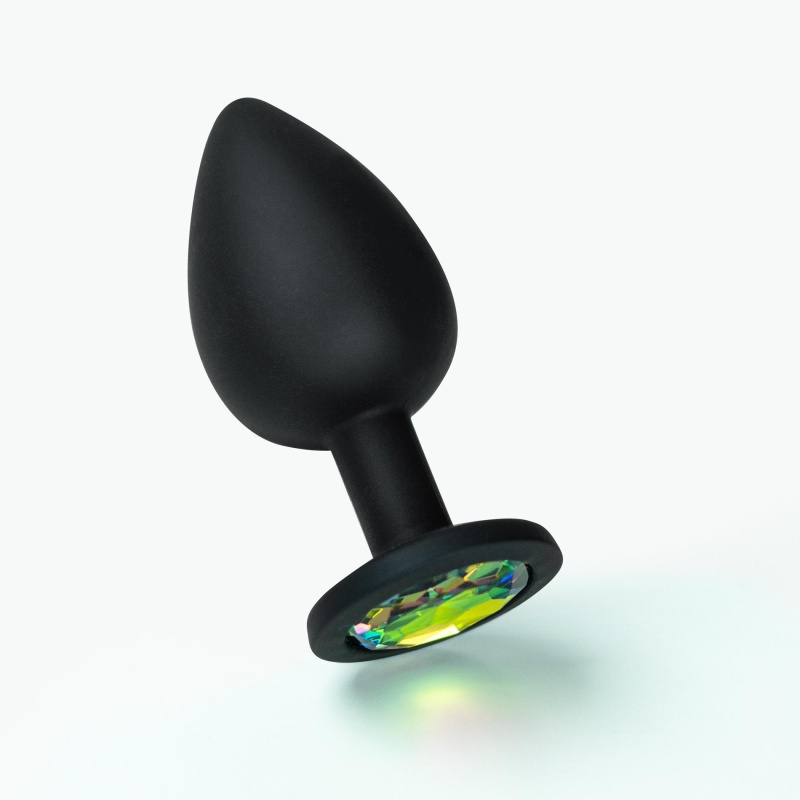 Analny plug Camileo Regular 8 cm z 4 wymiennymi kryształkami - 5