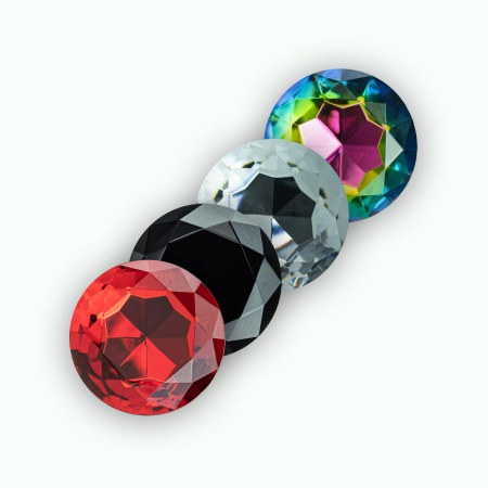 Analny plug Camileo Regular 8 cm z 4 wymiennymi kryształkami - 9