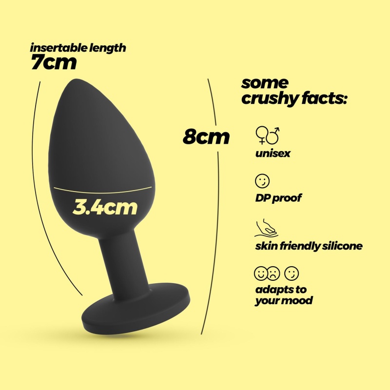 Analny plug Camileo Regular 8 cm z 4 wymiennymi kryształkami - 10