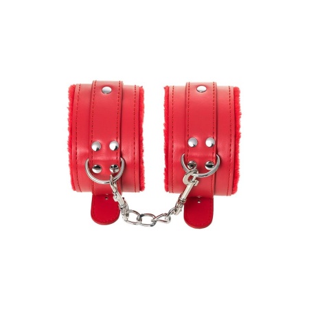 Anonymo handcuffs, PU leather, red, 27 cm - 4