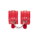 Anonymo handcuffs, PU leather, red, 27 cm - 4