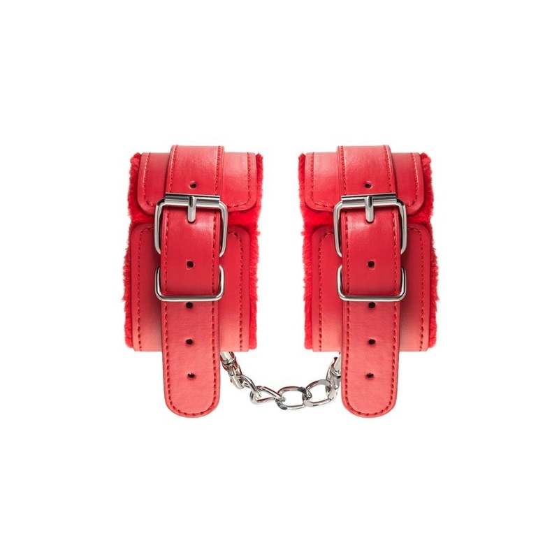 Anonymo handcuffs, PU leather, red, 27 cm - 5