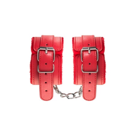 Anonymo handcuffs, PU leather, red, 27 cm - 5