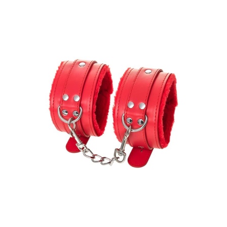 Anonymo handcuffs, PU leather, red, 27 cm - 6