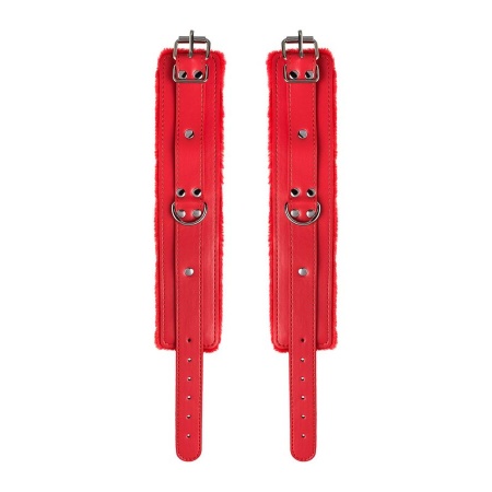 Anonymo handcuffs, PU leather, red, 27 cm - 7