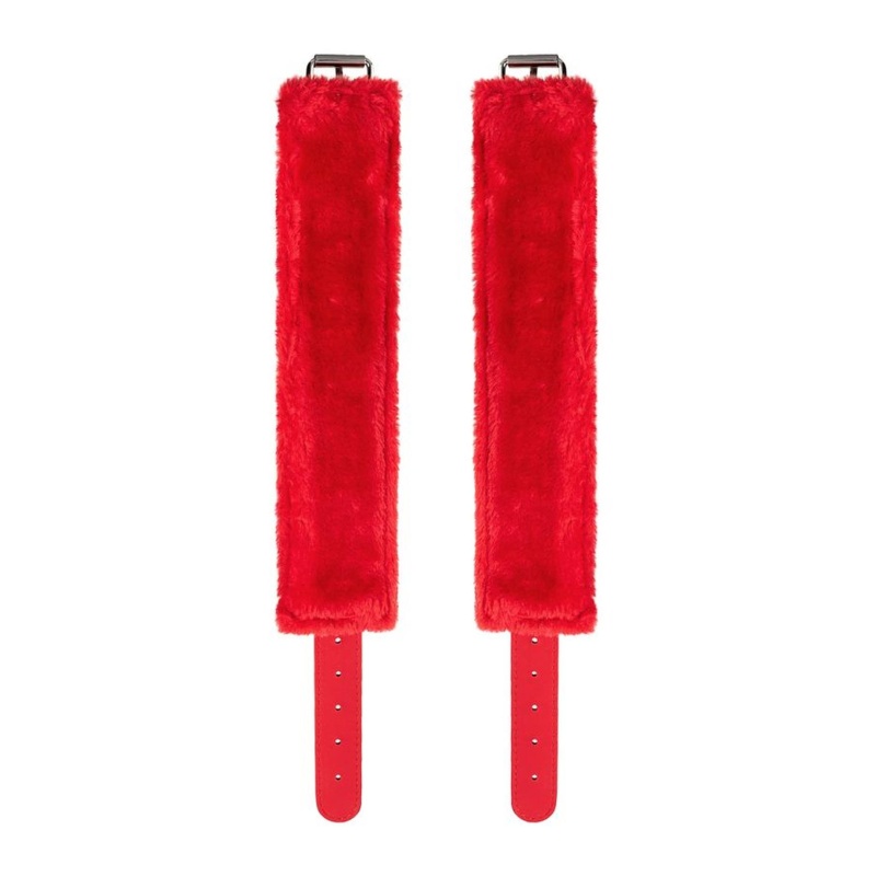 Anonymo handcuffs, PU leather, red, 27 cm - 8