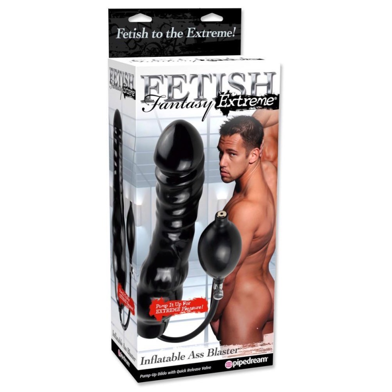 Dildo pompowane Inflatable Ass Blaster z pompką kulową i zaworem spustowym, 32 cm - 1