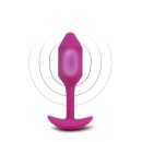 b-Vibe Vibrating Snug Plug 2 Rose - obciążony korek analny z wibracją, silikon medyczny, długość 12,4 cm - 2