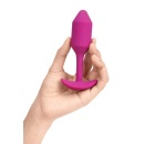 b-Vibe Vibrating Snug Plug 2 Rose - obciążony korek analny z wibracją, silikon medyczny, długość 12,4 cm - 3