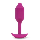 b-Vibe Vibrating Snug Plug 2 Rose - obciążony korek analny z wibracją, silikon medyczny, długość 12,4 cm - 4