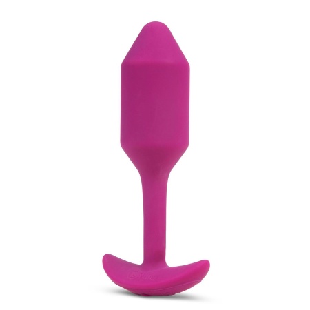 b-Vibe Vibrating Snug Plug 2 Rose - obciążony korek analny z wibracją, silikon medyczny, długość 12,4 cm - 5