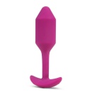 b-Vibe Vibrating Snug Plug 2 Rose - obciążony korek analny z wibracją, silikon medyczny, długość 12,4 cm - 5