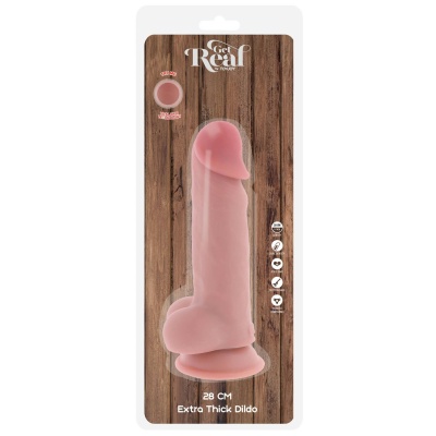 Dildo Deluxe Dual Density Thick 28 cm z przyssawką - 1 2