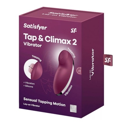 Wibrator nakładany Satisfyer Tap & Climax 2 z funkcją stukania, długość 11 cm, czerwony - 1