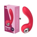 Wibrator do punktu G Sharpy — zagięty stymulator silikonowy z funkcją tapowania, IPX6, 17,8 cm - 1