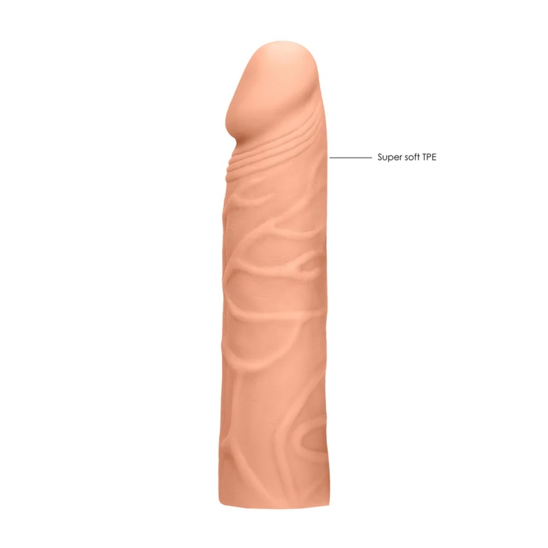 Penis Sheath RealRock z Skin TPE, teksturowana powłoka, 17 cm - 6