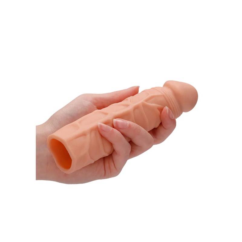 Penis Sheath RealRock z Skin TPE, teksturowana powłoka, 17 cm - 9