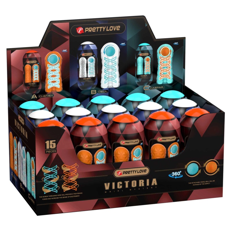 Masturbator Victoria Whirl Mystery z wirującą cewką i kulką stymulacyjną - 1