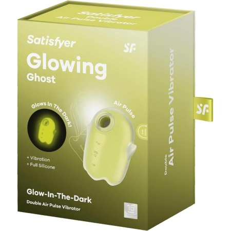 Stymulator łechtaczkowy Satisfyer Glowing Ghost Yellow - bezdotykowa stymulacja Air Pulse i wibracje, 8,2 cm, IPX7 - 4