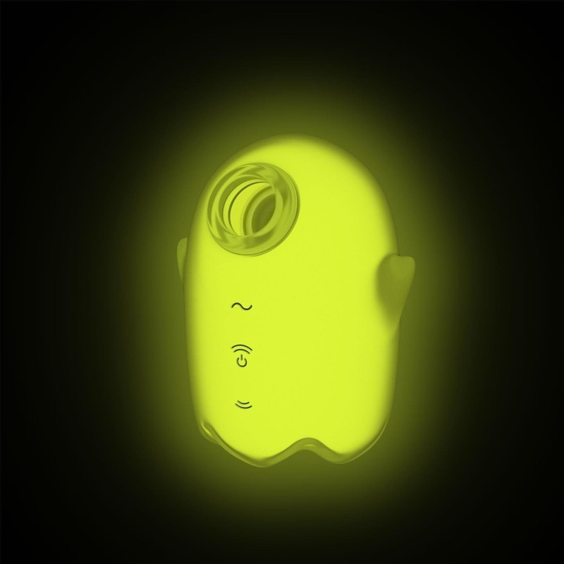 Stymulator łechtaczkowy Satisfyer Glowing Ghost Yellow - bezdotykowa stymulacja Air Pulse i wibracje, 8,2 cm, IPX7 - 5