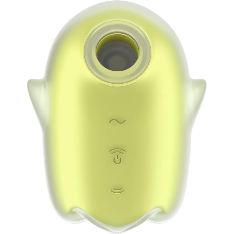 Stymulator łechtaczkowy Satisfyer Glowing Ghost Yellow - bezdotykowa stymulacja Air Pulse i wibracje, 8,2 cm, IPX7 - 6