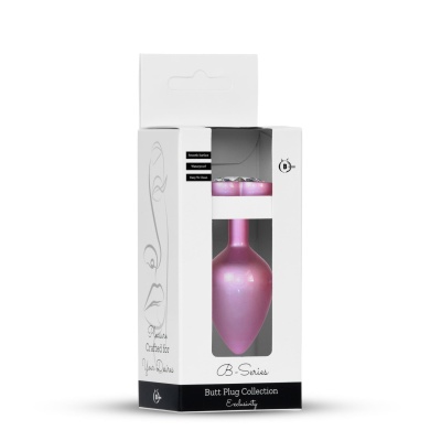 Plug-Jewellery Pearl Pink Heart PLUG- Clear M - 1