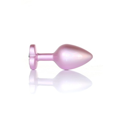Plug-Jewellery Pearl Pink Heart PLUG- Clear M - 1 2
