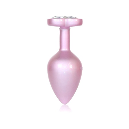 Plug-Jewellery Pearl Pink Heart PLUG- Clear M - 4